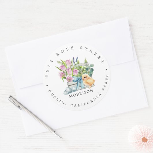 Baby shower | Etiket adres voor paasterugkeer (Envelop)