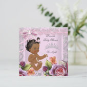  Baby shower Etnisch meisje Roze Pearl Roos Kaart (Staand voorkant)
