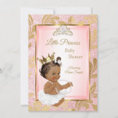 Baby shower Etnische Pink Glitter Gold Princess Kaart (Voorkant)