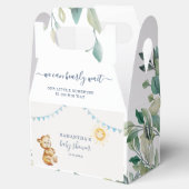 Baby shower Eucalyptus Beer Waterverf Bedankdoosjes (Geopend)