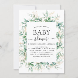 Baby shower Eucalyptus Botanisch Geometrisch Kaart