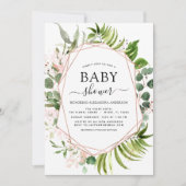 Baby shower Eucalyptus Botanisch Geometrisch Kaart (Voorkant)