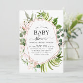 Baby shower Eucalyptus Botanisch Geometrisch Kaart (Staand voorkant)