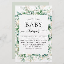 Baby shower Eucalyptus Botanische geometrische