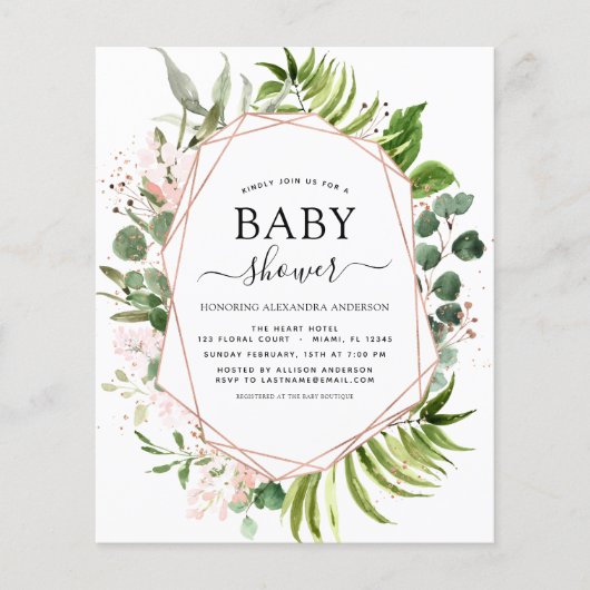 Baby shower Eucalyptus Botanische geometrische (Voorkant)