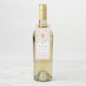 Baby shower Eucalyptus Foliage Floral Peach Sage Flessenhanger (Op fles)