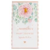 Baby shower Eucalyptus Foliage Peony Peach Sage Klein Cadeauzakje (Voorkant)