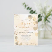 Baby shower eucalyptus glitter gouden herfst uitnodiging briefkaart (Staand voorkant)