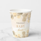 Baby shower eucalyptus glitter gouden naam papieren bekers (Achterkant)