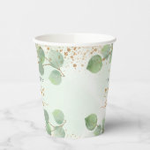 Baby shower eucalyptus glitter goumonogram papieren bekers (Links)