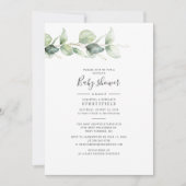 Baby shower Eucalyptus Greenery Foliage Kaart (Voorkant)