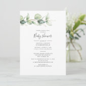 Baby shower Eucalyptus Greenery Foliage Kaart (Staand voorkant)