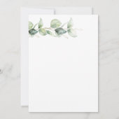 Baby shower Eucalyptus Greenery Foliage Kaart (Achterkant)