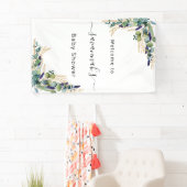 Baby shower eucalyptus greenery gold monogram spandoek (Insitu)