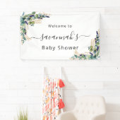 Baby shower eucalyptus greenery gold monogram spandoek (Insitu)