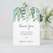 Baby shower Eucalyptus Greenery Hartelijk dank Bedankkaart (Staand voorkant)