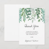 Baby shower Eucalyptus Greenery Hartelijk dank Bedankkaart (Voorkant / Achterkant)