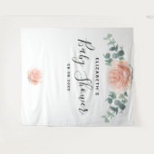 Baby shower eucalyptus greenery roze elegant meisj wandkleed (Voorkant (horizontaal))