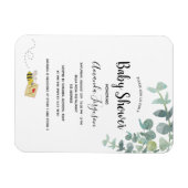 Baby shower eucalyptus greenery schattige bijen magneet (Horizontaal)