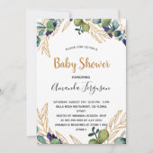 Baby shower eucalyptus greenery-uitnodiging (Voorkant)