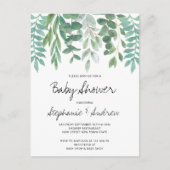 Baby shower Eucalyptus Greenery Uitnodiging Briefkaart (Voorkant)