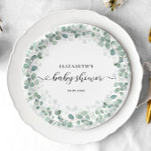 Baby shower Eucalyptus groen Boho rustiek Papieren Bordje
