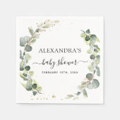 Baby shower Eucalyptus groen Boho rustiek Servet (Voorkant)