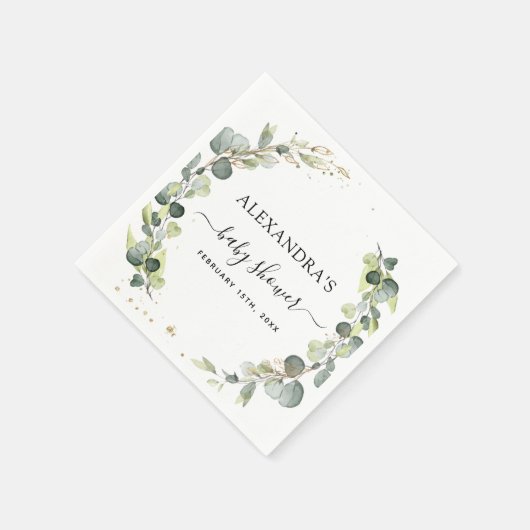Baby shower Eucalyptus groen Boho rustiek Servet (Hoek)