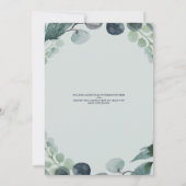 Baby shower Eucalyptus groen marineblauw Kaart (Achterkant)