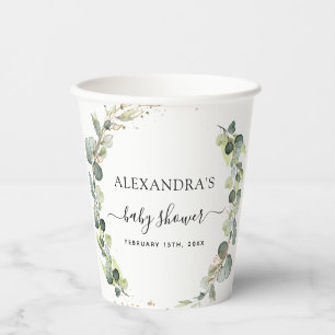 Baby Shower Eucalyptus Groene Boho Papieren Bekers