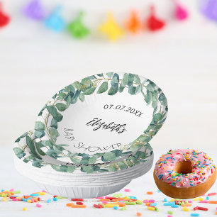 Baby Shower eucalyptus groene krans Papieren Kommen