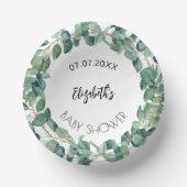 Baby Shower eucalyptus groene krans Papieren Kommen (Voorkant)