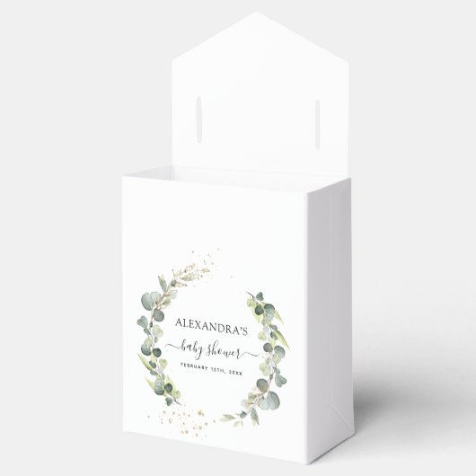 Baby Shower Eucalyptus Groene Tinten Boho Landelij Bedankdoosjes (Geopend)
