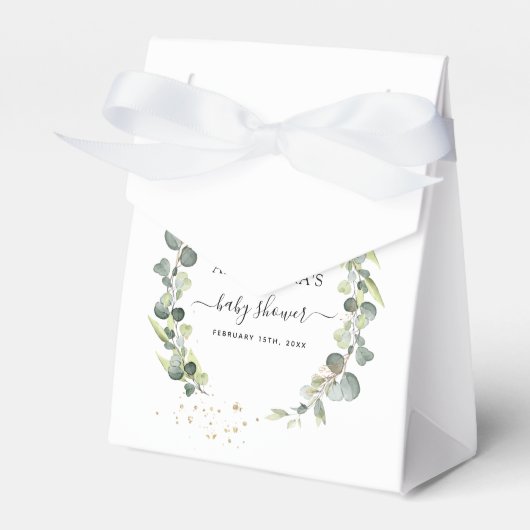 Baby Shower Eucalyptus Groene Tinten Boho Landelij Bedankdoosjes (Voorkant Zijde)