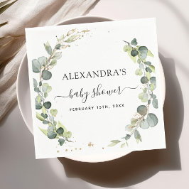Baby Shower Eucalyptus Groenery Boho Rustiek Servet