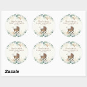 Baby shower Eucalyptus laat botanische Waterverf a Ronde Sticker (Vel)