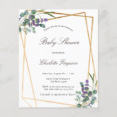 Baby shower Eucalyptus lavender geo