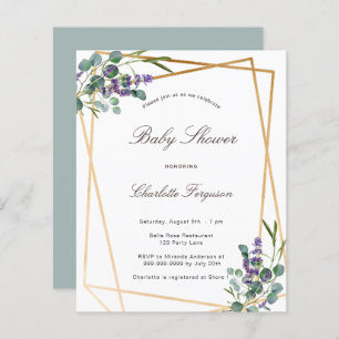 Baby shower Eucalyptus lavender geo