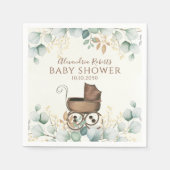 Baby shower Eucalyptus leest elegant botanisch Servet (Voorkant)