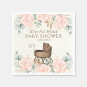 Baby shower Eucalyptus leest elegant botanisch Servet (Voorkant)