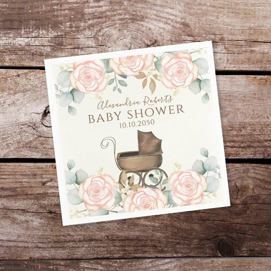 Baby shower Eucalyptus leest elegant botanisch Servet