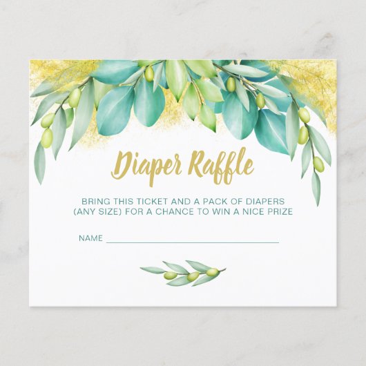 Baby shower Eucalyptus Olive Insert (Voorkant)