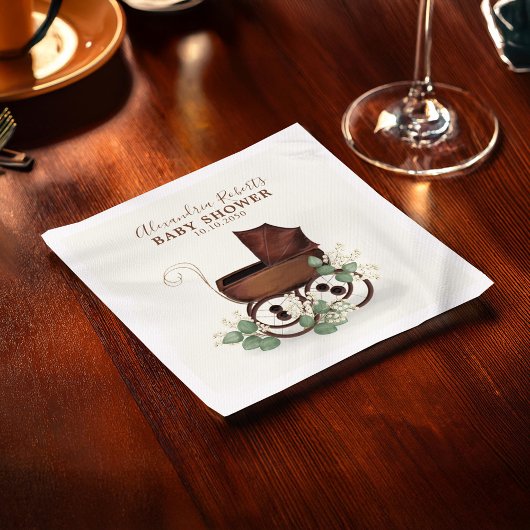 Baby shower Eucalyptus  vervoerscuut Servet