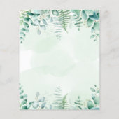 Baby shower eucalyptusbos - uitnodiging voor de be flyer (Achterkant)