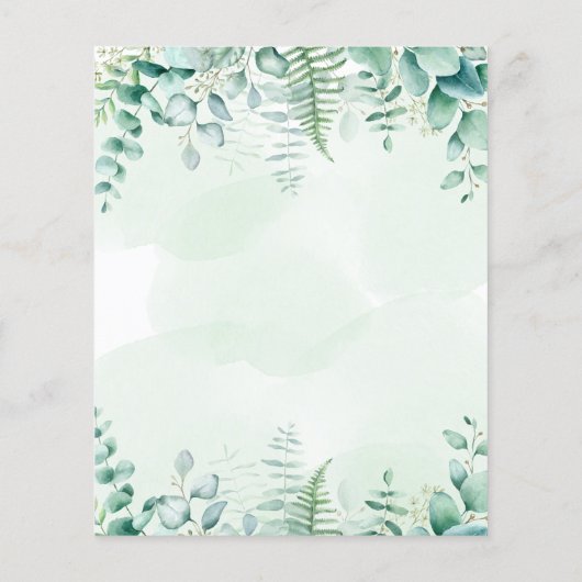 Baby shower eucalyptusbos - uitnodiging voor de be flyer (Achterkant)