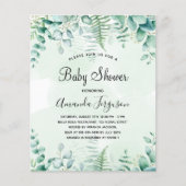 Baby shower eucalyptusbos - uitnodiging voor de be flyer (Voorkant)