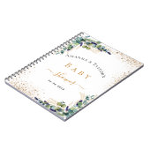 Baby shower eucalyptuskoppel notitieboek (Linkerzijde)