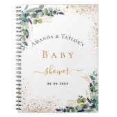 Baby shower eucalyptuskoppel notitieboek (Voorkant)