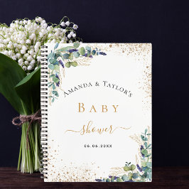 Baby shower eucalyptuskoppel notitieboek