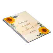 Baby shower eucalyptuszonnebloemen notitieboek (Rechterzijde)